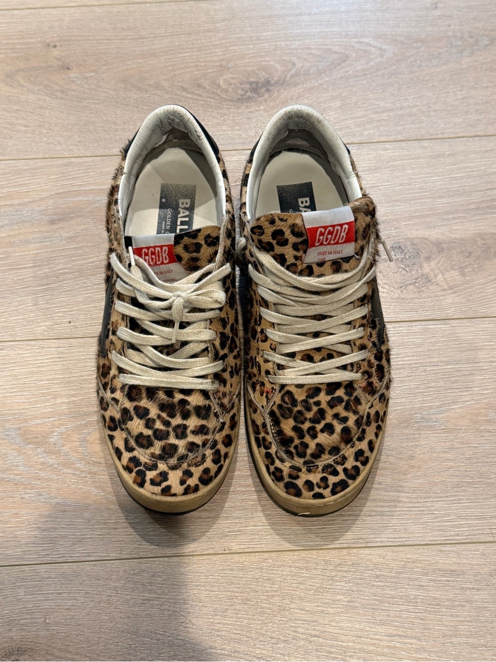 Golden Goose Leopard-Print Low-Top Sneakers in Brown and Black - Picture 2 of 7